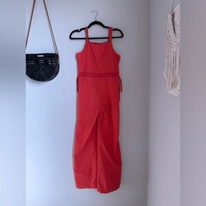 Vintage 1970s Tres Petite Orange Jumpsuit, Size 7